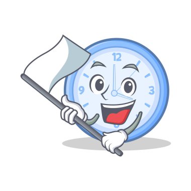 Bayrak karakter karikatür tarzı saat