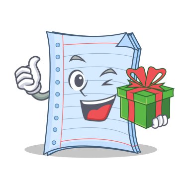 Hediye defter karakter karikatür çizmek ile