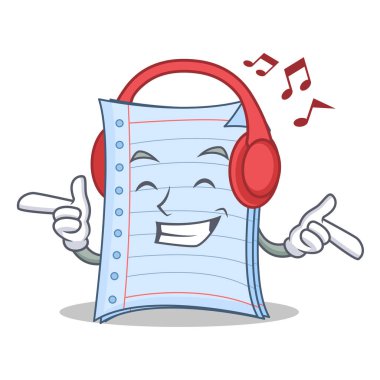 Dinleme müzik defter karakter karikatür çizmek