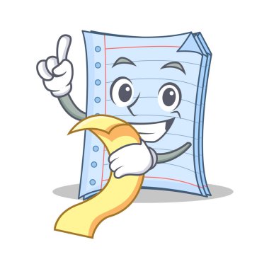 Menü defter karakter karikatür çizmek ile