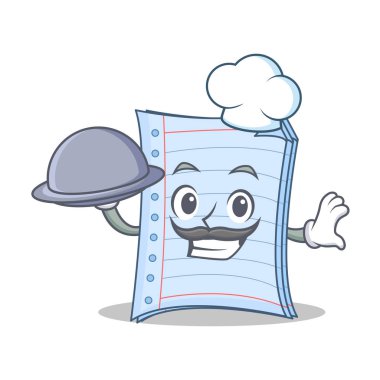 Şef gıda defter karakter karikatür çizmek ile
