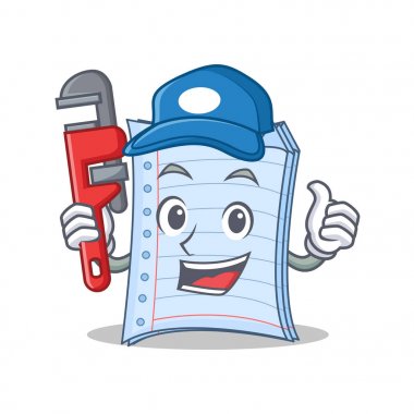 Tesisatçı defter karakter karikatür çizmek