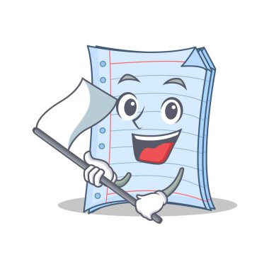 Bayrak defter karakter karikatür çizmek ile