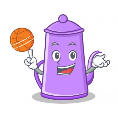 Oyun Basketbol mor çaydanlık karakter karikatür