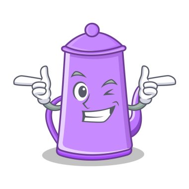 Wink mor çaydanlık karakter karikatür