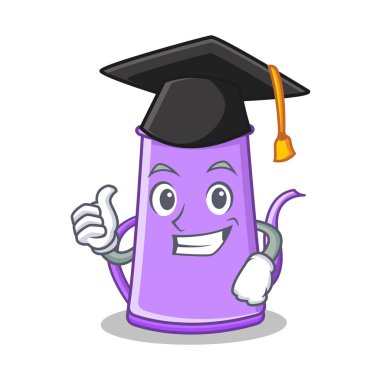 Mezuniyet mor çaydanlık karakter karikatür