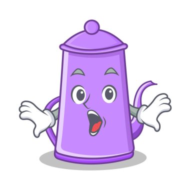 Sürpriz mor çaydanlık karakter karikatür