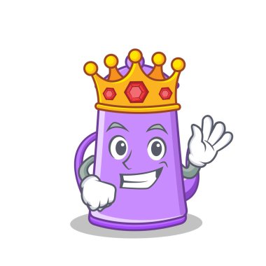 Kral mor çaydanlık karakter karikatür