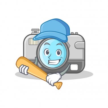 İskambil beyzbol fotoğraf kamera karakter karikatür