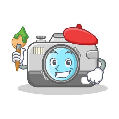 Sanatçı fotoğraf kamera karakter karikatür