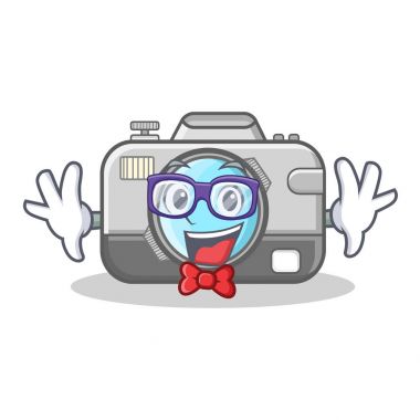 Geek fotoğraf kamera karakter karikatür