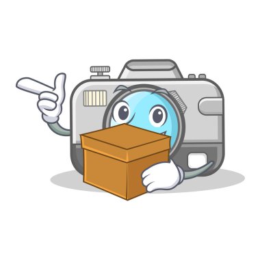 Kutusu fotoğraf kamera karakter karikatür ile
