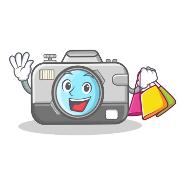 Fotoğraf kamera karakter karikatür alışveriş