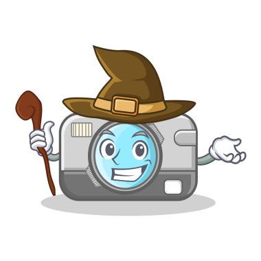 Cadı fotoğraf kamera karakter karikatür
