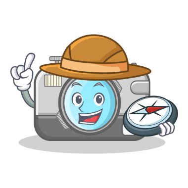 Explorer fotoğraf kamera karakter karikatür