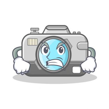 Kızgın fotoğraf kamera karakter karikatür