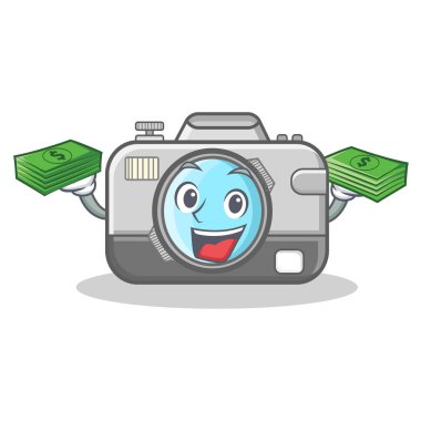 Para fotoğraf kamera karakter karikatür ile