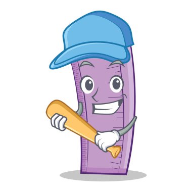 İskambil beyzbol cetvel karakter karikatür tasarım