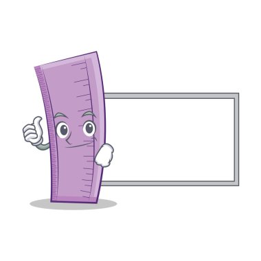 Cetvel karakter karikatür tasarımı ile parmak