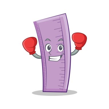 Boks cetvel karakter karikatür tasarım