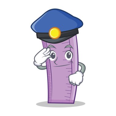 Polis cetvel karakter karikatür tasarım