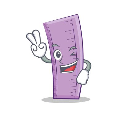 İki cetvel karakter karikatür tasarım parmak