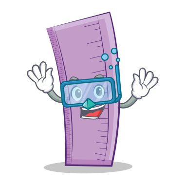 Dalış cetvel karakter karikatür tasarım