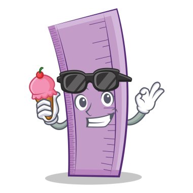 Dondurma cetvel karakter karikatür tasarım ile