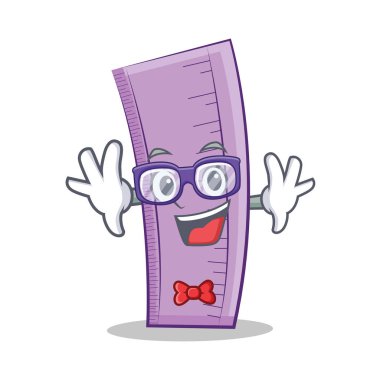 Geek cetvel karakter karikatür tasarım