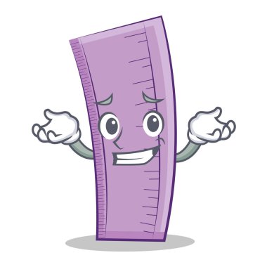 Sırıtan cetvel karakter karikatür tasarım