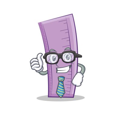 İşadamı cetvel karakter karikatür tasarım