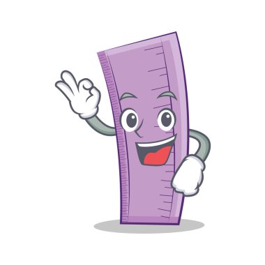 Cetvel karakter karikatür tasarım Tamam