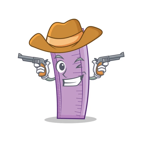 Cowboy gobernante personaje diseño de dibujos animados — Vector de stock
