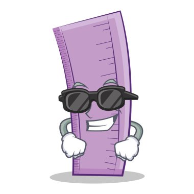 Süper cool cetvel karakter karikatür tasarım