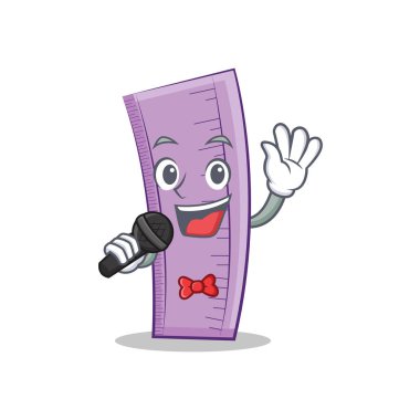 Karaoke cetvel karakter karikatür tasarım