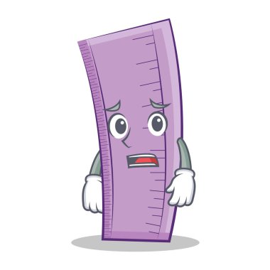 Korkarım cetvel karakter karikatür tasarım