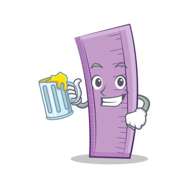 Suyu cetvel karakter karikatür tarzı ile