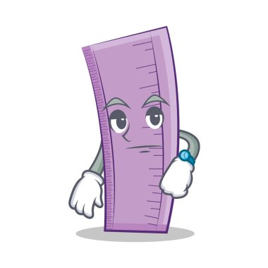 Cetvel karakter karikatür tarzı bekliyor