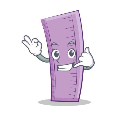 Cetvel karakter karikatür tarzı beni ara