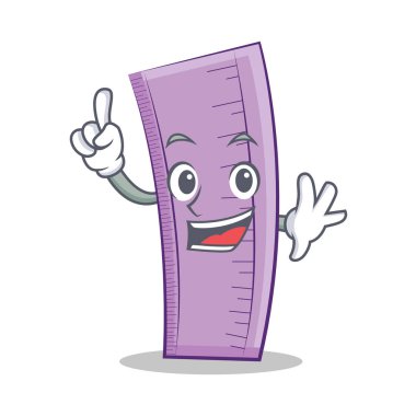 Parmak cetvel karakter karikatür tarzı