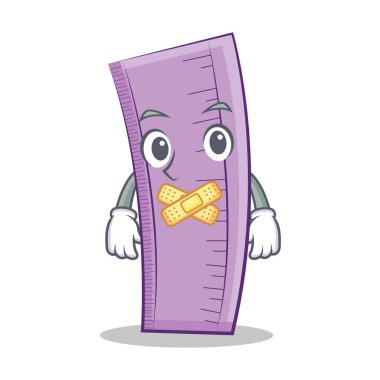 Sessiz cetvel karakter karikatür tarzı