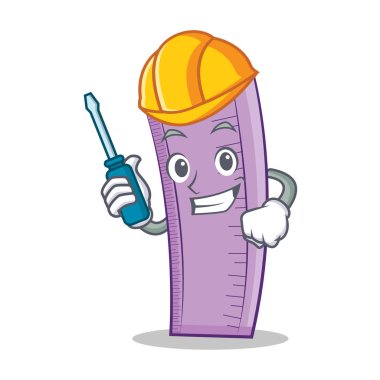 Otomotiv cetvel karakter karikatür tarzı