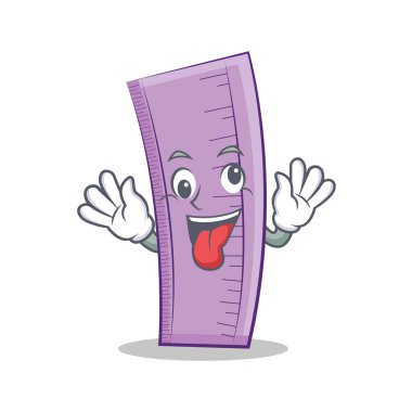 Deli cetvel karakter karikatür tarzı