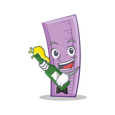 Bira cetvel karakter karikatür tarzı ile