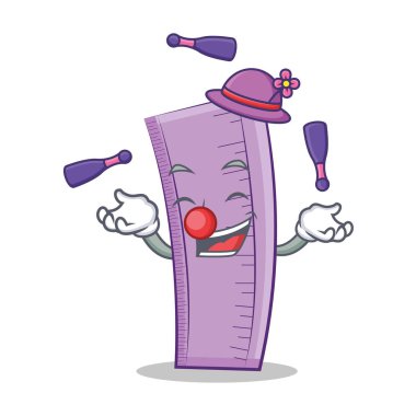 Cetvel karakter karikatür tarzı hokkabazlık