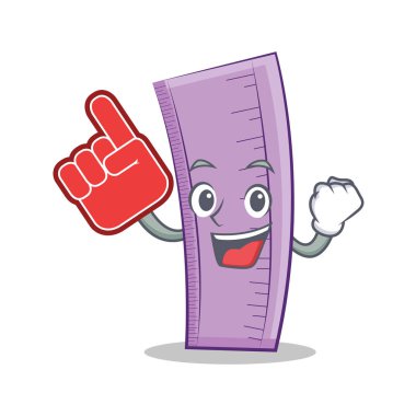 Köpük parmak cetvel karakter karikatür tarzı