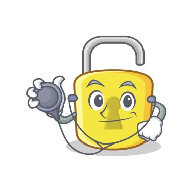 Doktor sarı kilit karakter maskot