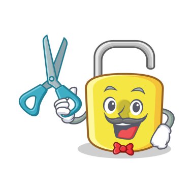 Kuaför sarı kilit karakter maskot