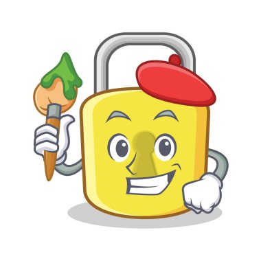 Sanatçı sarı kilit karakter maskot
