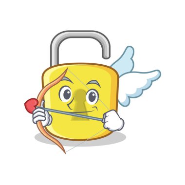 Aşk tanrısı sarı kilit karakter maskot